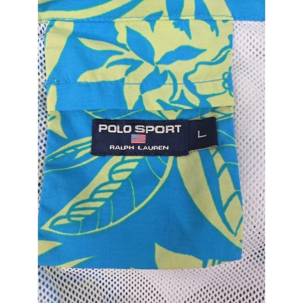 Polo Sport Ralph Lauren‎ L Swim Trunks Bathing Suit Shorts Lined Blue Tropical
